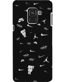 Чохол для Samsung Galaxy A8 2018 (A530F) з картинкою «Nike Black Pattern»