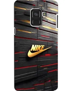 Чехол для Samsung Galaxy A8 2018 (A530F) с картинкой «Золотой Nike на металле»