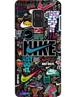 Чехол для Samsung Galaxy A8 2018 (A530F) с картинкой «Яркий коллаж Nike»