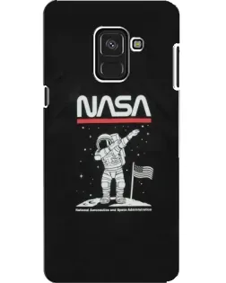 Чохол для Samsung Galaxy A8 2018 (A530F) з картинкою «NASA — крокуємо по Місяцю»