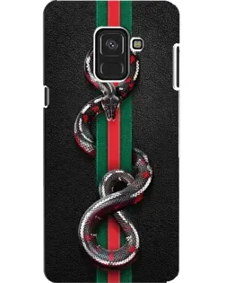 Чехол для Samsung Galaxy A8 2018 (A530F) с картинкой «Gucci — змея на полосе»