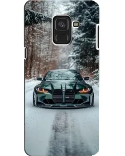 Чохол для Samsung Galaxy A8 2018 (A530F) з картинкою «BMW у зимовому лісі»