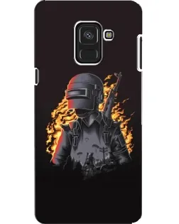 Чехол для Samsung Galaxy A8 2018 (A530F) с картинкой «PUBG — огненный силуэт»