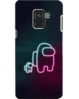 Чехол для Samsung Galaxy A8 2018 (A530F) с картинкой «Among Us неон-арт»