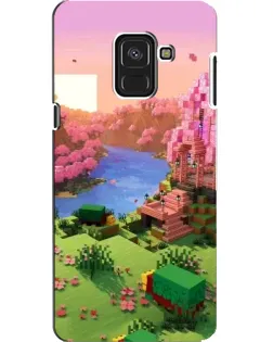Чехол для Samsung Galaxy A8 2018 (A530F) с картинкой «Розовое дерево Minecraft»