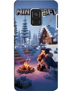 Чехол для Samsung Galaxy A8 2018 (A530F) с картинкой «Зимний Minecraft»