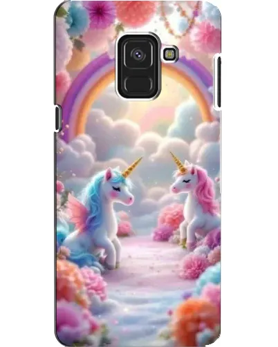 Чохол для Samsung Galaxy A8 2018 (A530F) з картинкою «Веселка і єдинороги» Чохол для Samsung Galaxy A8 2018 (A530F) з картинкою «Веселка і єдинороги»