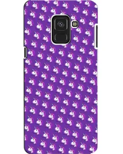 Чохол для Samsung Galaxy A8 2018 (A530F) з картинкою «Єдинороги на фіолетовому»