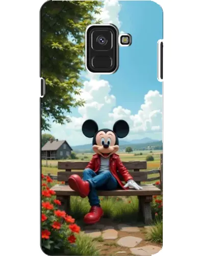 Чехол для Samsung Galaxy A8 2018 (A530F) с картинкой «Микки на скамейке»