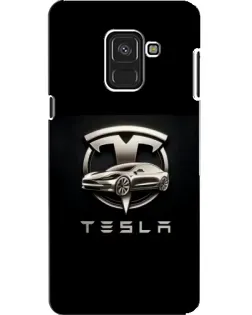 Чохол для Samsung Galaxy A8 2018 (A530F) з картинкою «Tesla — срібне авто»