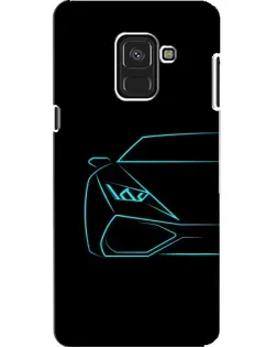 Чехол для Samsung Galaxy A8 2018 (A530F) с картинкой «Голубой силуэт Lamborghini»