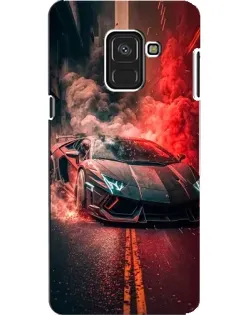 Чехол для Samsung Galaxy A8 2018 (A530F) с картинкой «Lamborghini красный дым»