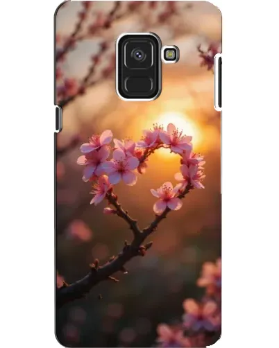 Чехол для Samsung Galaxy A8 2018 (A530F) с картинкой «Розовый цвет сердце на фоне заката» Чехол для Samsung Galaxy A8 2018 (A530F) с картинкой «Розовый цвет сердце на фоне заката»
