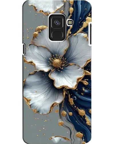 Чехол для Samsung Galaxy A8 2018 (A530F) с картинкой «Белый цветок и золотой флюид» Чехол для Samsung Galaxy A8 2018 (A530F) с картинкой «Белый цветок и золотой флюид»