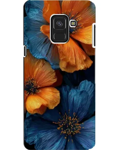 Чехол для Samsung Galaxy A8 2018 (A530F) с картинкой «Яркая сине-оранжевая флора» Чехол для Samsung Galaxy A8 2018 (A530F) с картинкой «Яркая сине-оранжевая флора»