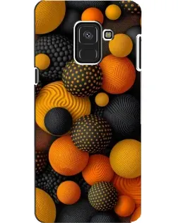 Чохол для Samsung Galaxy A8 2018 (A530F) з картинкою «Об'ємні помаранчеві сфери»