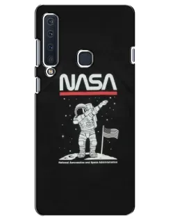 Чехол для Samsung Galaxy A9 2018 (A920) с картинкой «NASA — шагаем по Луне»