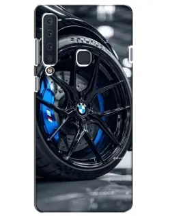 Чехол для Samsung Galaxy A9 2018 (A920) с картинкой «Колесо BMW вблизи»