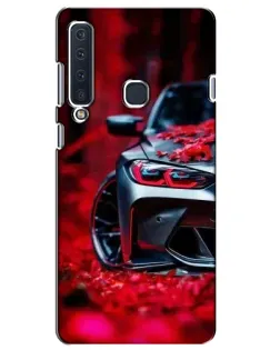 Чехол для Samsung Galaxy A9 2018 (A920) с картинкой «Спортивная BMW и цветы»