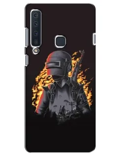 Чехол для Samsung Galaxy A9 2018 (A920) с картинкой «PUBG — огненный силуэт»
