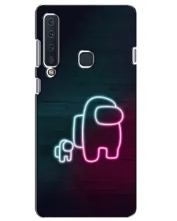Чехол для Samsung Galaxy A9 2018 (A920) с картинкой «Among Us неон-арт»