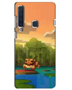 Чехол для Samsung Galaxy A9 2018 (A920) с картинкой «Майнкрафт закат солнца»