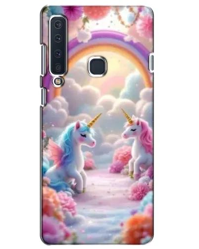 Чехол для Samsung Galaxy A9 2018 (A920) с картинкой «Радуга и единороги»