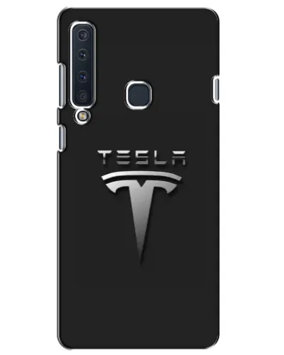 Чехол для Samsung Galaxy A9 2018 (A920) с картинкой «Стальной логотип Tesla»