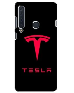 Чехол для Samsung Galaxy A9 2018 (A920) с картинкой «Tesla Red Logo»