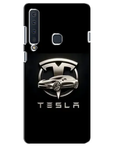 Чехол для Samsung Galaxy A9 2018 (A920) с картинкой «Tesla — серебристое авто»