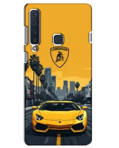 Чехол для Samsung Galaxy A9 2018 (A920) с картинкой «Желтый Lamborghini город»