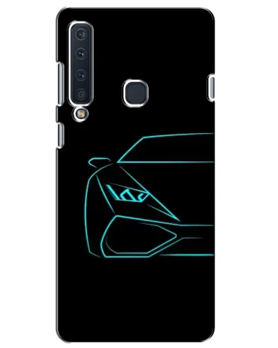 Чехол для Samsung Galaxy A9 2018 (A920) с картинкой «Голубой силуэт Lamborghini»
