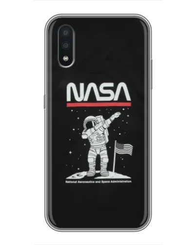 Чехол для Samsung Galaxy A01 Core с картинкой «NASA — шагаем по Луне»
