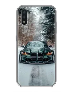 Чохол для Samsung Galaxy A01 Core з картинкою «BMW у зимовому лісі»
