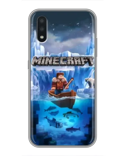 Чехол для Samsung Galaxy A01 Core с картинкой «Minecraft ледяной мир» Чехол для Samsung Galaxy A01 Core с картинкой «Minecraft ледяной мир»