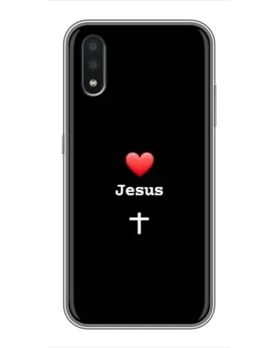 Чехол для Samsung Galaxy A01 Core с картинкой «Сердце - Jesus»