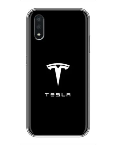 Чохол для Samsung Galaxy A01 Core з картинкою «Tesla White Logo»