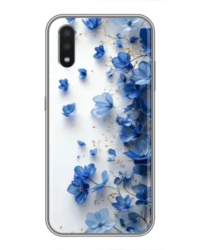 Чехол для Samsung Galaxy A01 Core с картинкой «Голубой цветочный каскад»