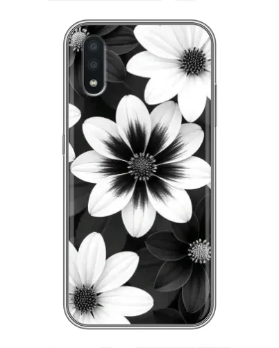Чехол для Samsung Galaxy A01 Core с картинкой «Монохромные астры»