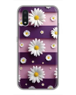 Чехол для Samsung Galaxy A01 Core с картинкой «Ромашки на фиолетовом»