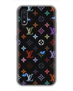 Чехол для Samsung Galaxy A01 с картинкой «Цветная монограмма LV»