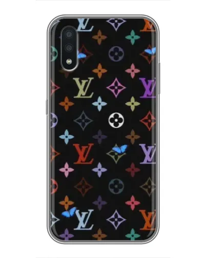 Чехол для Samsung Galaxy A01 с картинкой «Цветная монограмма LV»