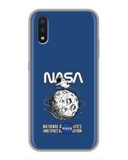 Чехол для Samsung Galaxy A01 с картинкой «NASA — лунная миссия»