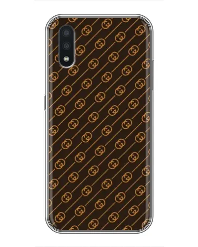 Чехол для Samsung Galaxy A01 с картинкой «Gucci — золотые диагонали»