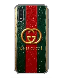 Чохол для Samsung Galaxy A01 з картинкою «Gucci — фірмова смуга та золото»