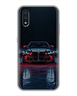 Чехол для Samsung Galaxy A01 с картинкой «BMW на мокрой дороге»