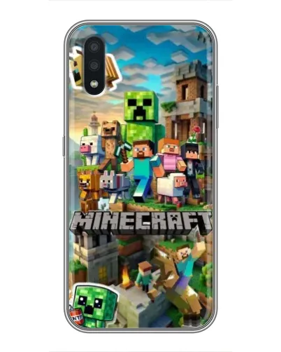 Чехол для Samsung Galaxy A01 с картинкой «Замок Minecraft»