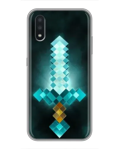 Чехол для Samsung Galaxy A01 с картинкой «Алмазный меч неон»