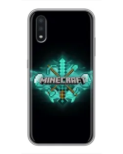 Чехол для Samsung Galaxy A01 с картинкой «Minecraft Diamond лого»
