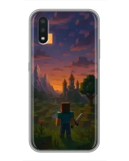 Чехол для Samsung Galaxy A01 с картинкой «Стив у башни»